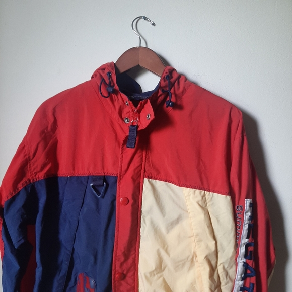 VTG Regatta Sport Colorblock Rain Gear Jacket Hood - Picture 4 of 12